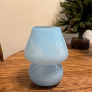 Elegant Blue Glass mushroom lamp